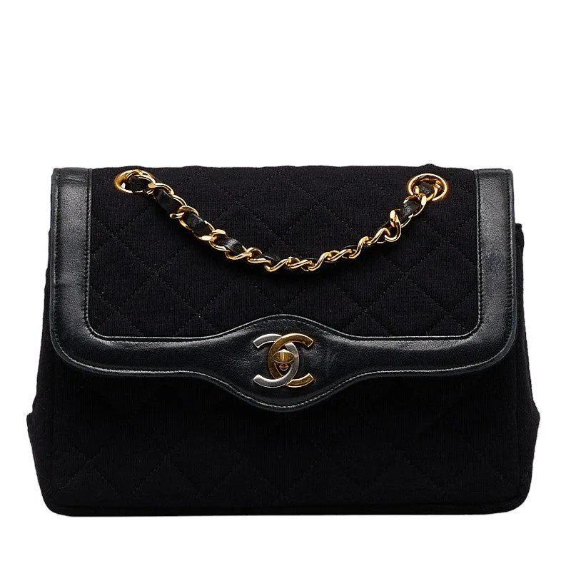 Chanel Handbag with Adjustable Strap for ComfortChanel Mattress Cocomark Double Flap 23 Chain houlder Bag Black Cotton Leather  CHANEL