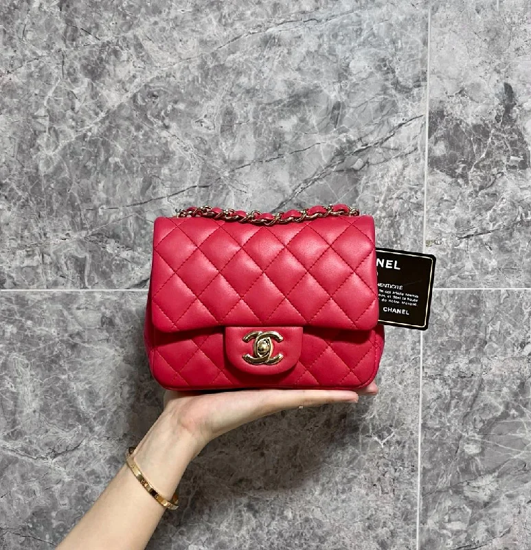 Chanel Small Crossbody Bag for TravelLNIB Chanel Mini Square Classic Flap Red GHW No 25